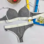 Comfortable Sportswear Bra And Panties Set Small Chest Gathered No Steel Ring Beautiful Back Wrap Chest Triangle Cup