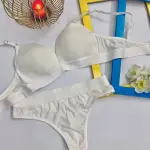 Comfortable Sportswear Bra And Panties Set Small Chest Gathered No Steel Ring Beautiful Back Wrap Chest Triangle Cup