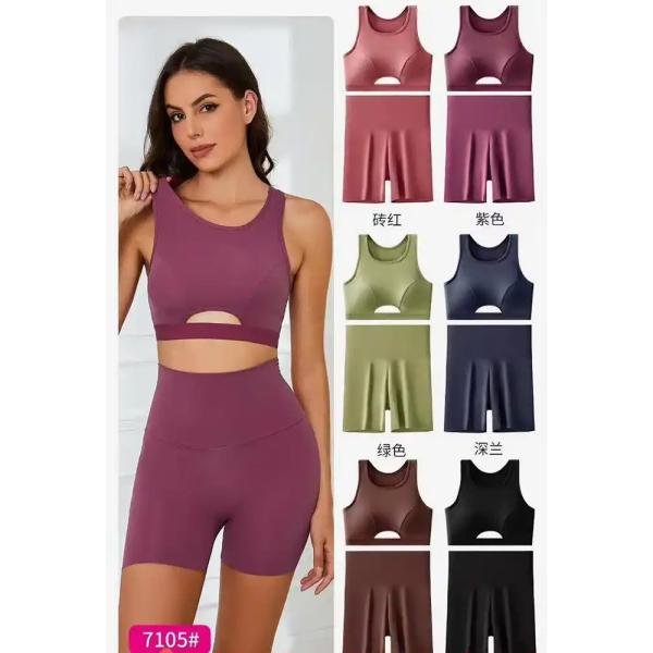 Femgrace Workout Sets for Women 2 Piece Crop Tank Tops Seamless High Waist Shorts Yoga Outfits Gym Leggings Tracksuit Sweatsuit